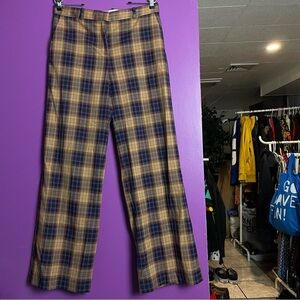 🍂 ZARA plaid brown mocha mousse punk rock y2k 2000s bootcut trousers pants M 🍂